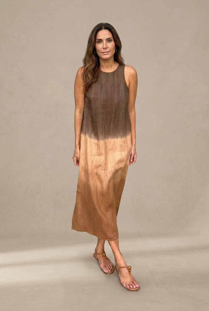 María | Robe maxi fluide avec dégradé élégant