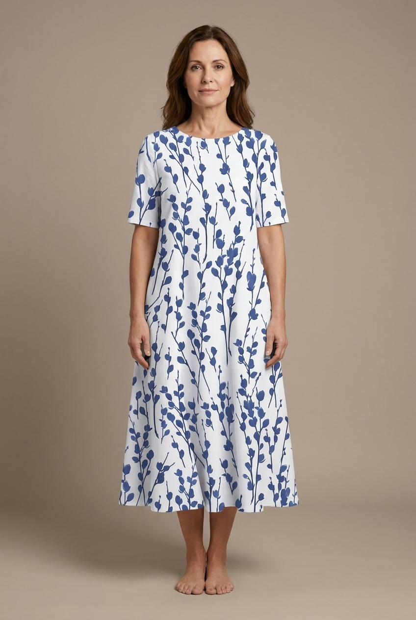 Marina | Robe midi fluide avec imprimé floral