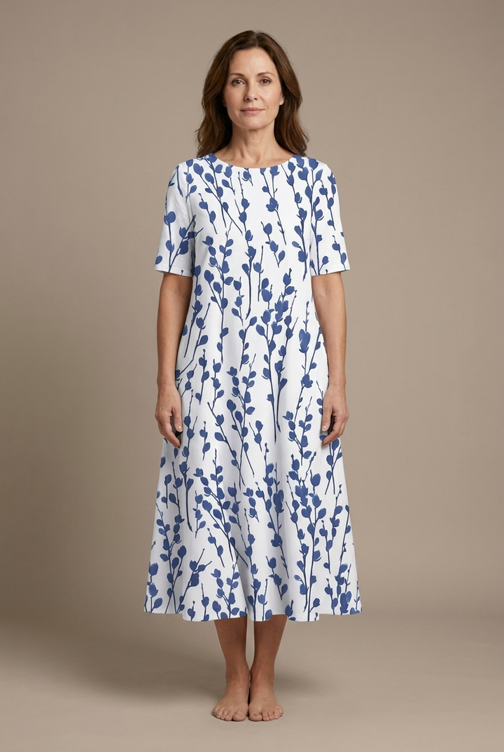Marina | Robe midi fluide avec imprimé floral