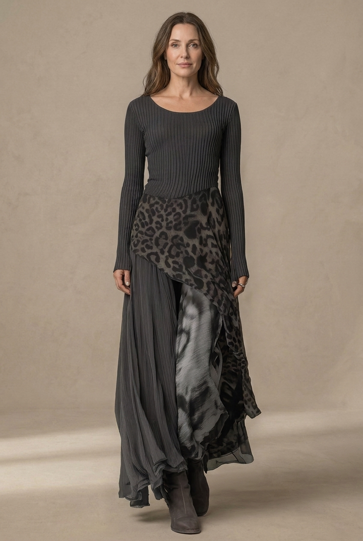 Bárbara | Robe maxi bohème avec imprimé animal
