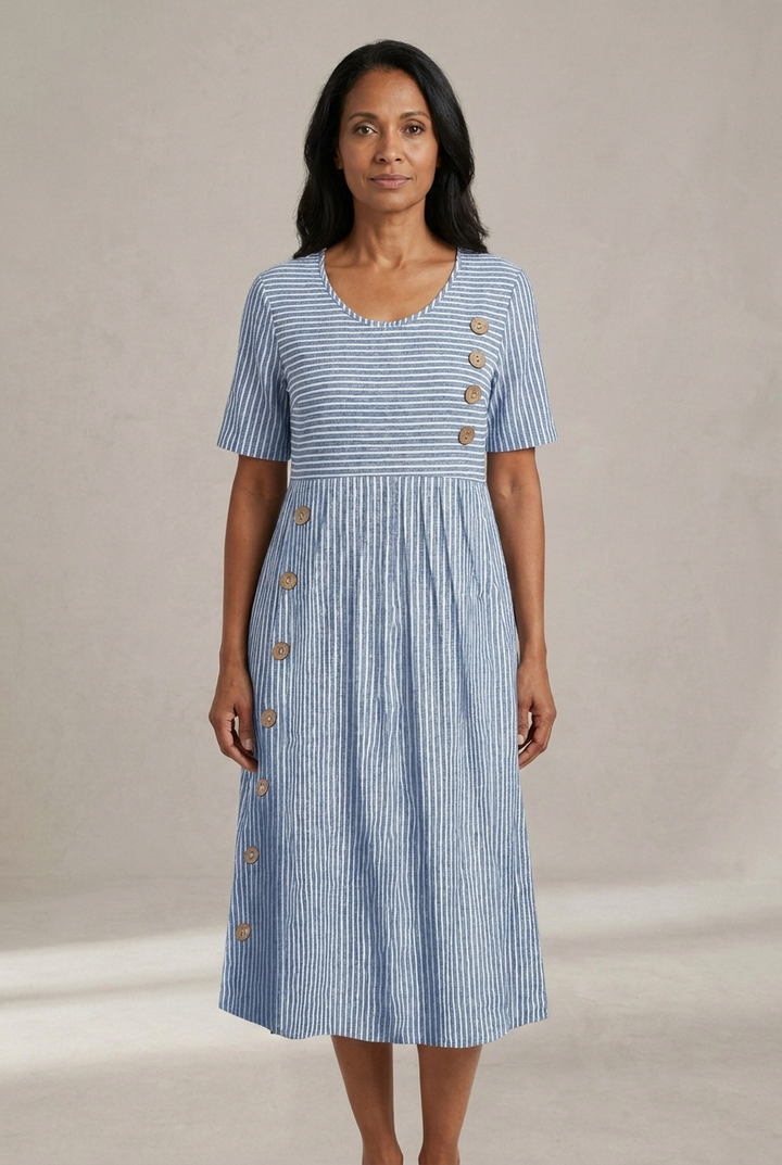 Marisol | Robe midi fluide à rayures