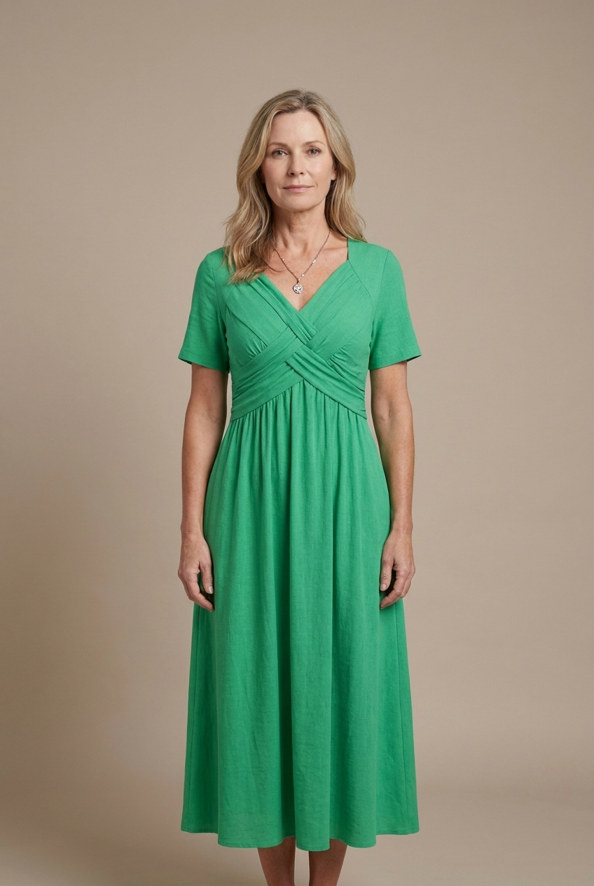 Amalia | Robe midi élégante avec silhouette croisée