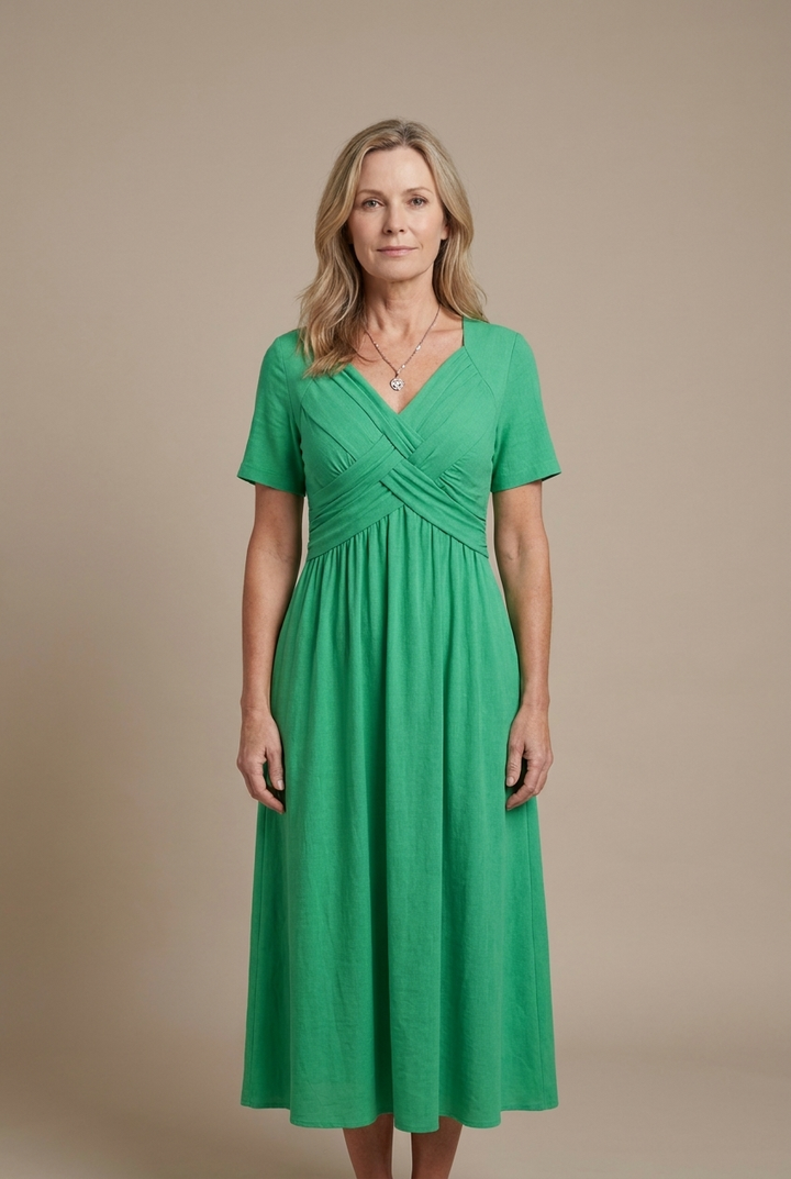 Amalia | Robe midi élégante avec silhouette croisée