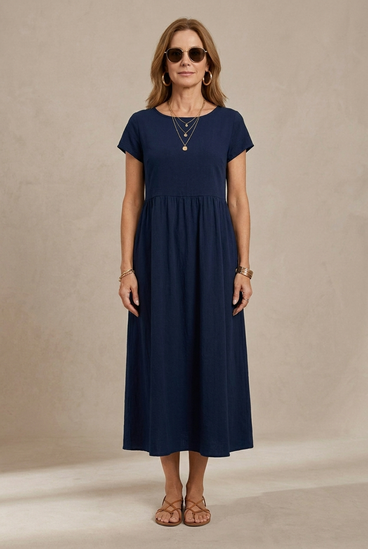 Catalina | Robe midi fluide en coton et soie