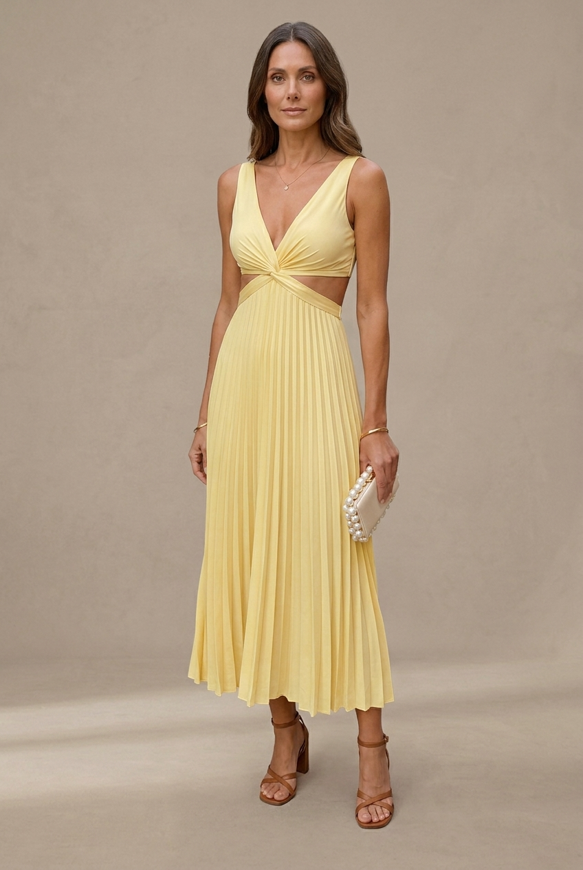 Valeria | Robe maxi plissée à silhouette fluide