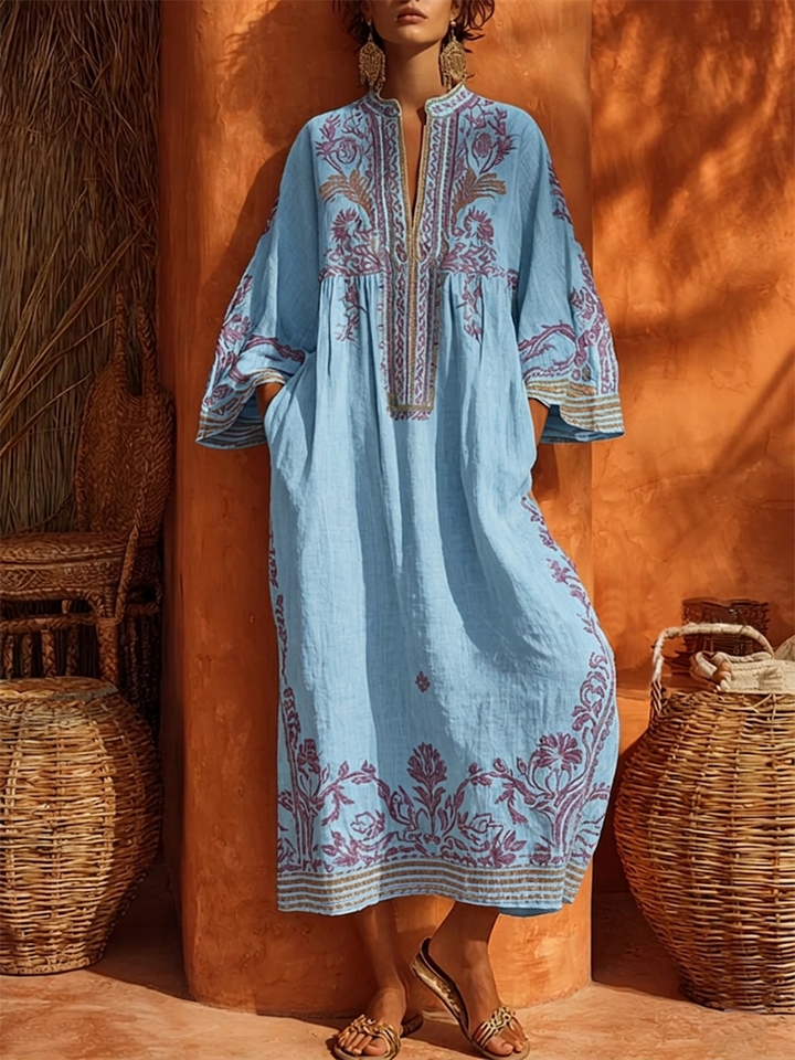 Celestina - Robe boho brodée au charme méditerranéen