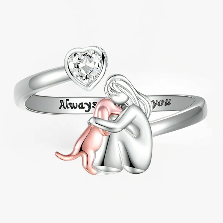 Anne™| Bague „Fille et Chien“