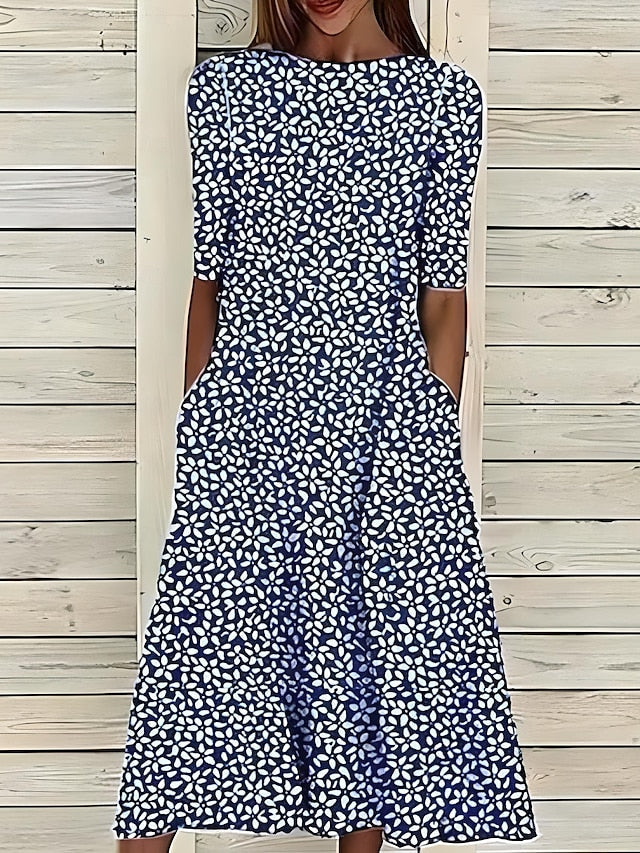Marina | Robe midi fluide avec imprimé floral